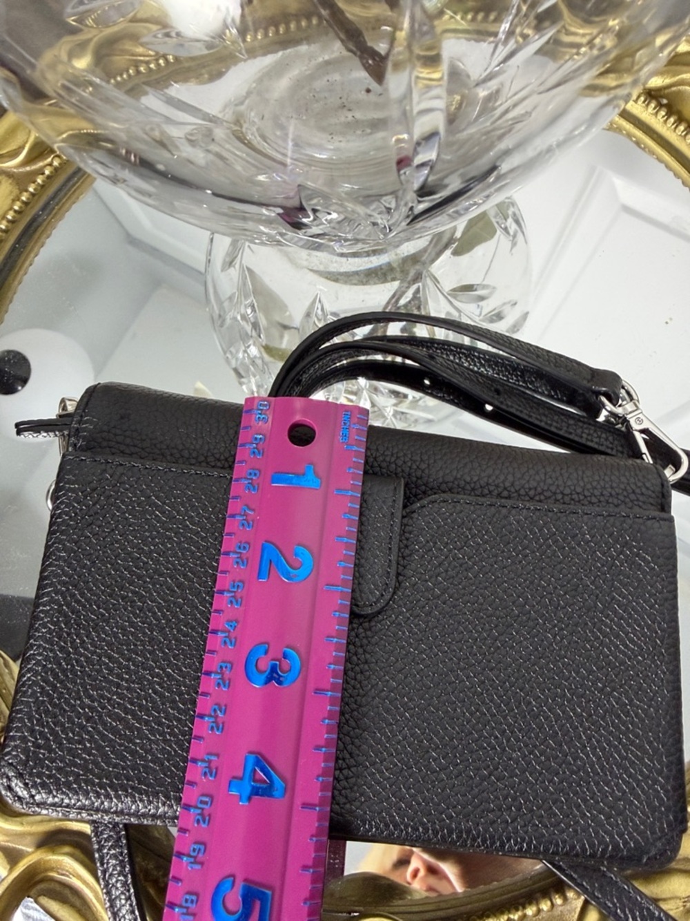 Michael Kors Black Pebbled Leather wallet Crossbody Bag - Picture 13 of 13